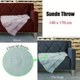 Retro Home Portsea Faux Suede Throw 140x170 cm Duckegg V442-INT-THROW-SUEDE-DUCKEGG-RE
