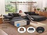 Artiss Modular Sectional Sofa Bed U-Shape 4-Seater Couch Chaise Ottoman Corduroy SB-C-CDF-L-GY-AB