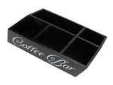 Coffee Station Organizer 5 Compartments Wooden Coffee Pods Holder Storage Basket for Countertop V1294-YM0901-3117240213511