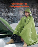 VEVOR Camping Blanket 2 m x 1.5 m Wearable Warm Stadium Blanket Army Green V952-LYTJZKKCDDLY0746MV0