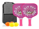 Fiberglass Pickleball Paddle Set of 2 with 4 Balls and Carry Bag 185g Single Paddle Weight V888-ELOSUNG18528