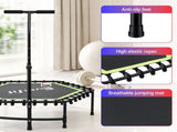 Everfit 48inch Hexagon Fitness Trampoline Rebounder Adjustable Handrail Green TRAMPO-C-MINI48-H-GNBK