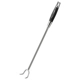 Durable Stainless Steel Meat Hook, Silver, Wood, Easy Insertion, Bbq Tool V1369-AZ3-W-18196