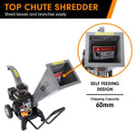 Ducar 7HP Wood Chipper Shredder Mulcher Grinder Petrol Silver WCP-Z06-SLBK