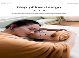 Orange 100*170cm Cartoon Hand-Carry Roll-Up Blanket - Plush Flannel Nap Blanket with Pillow V888-ELOSUNG50626