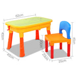 Keezi Kids Sandpit Pretend Play Set Sand Water Table Chair Outdoor Beach Toy PLAY-CASTLE-BU