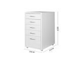 Levede 5 Drawer Office Cabinet Drawers White HO0575-5-WH_NZ
