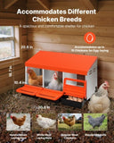 Chicken Nest Box, 3-Compartment, 15 to 30 in Stable & Corrosion-Resistant Metal Nesting Boxes with V952-JSCDX1530INCCC3QIV0