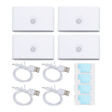 4PCS LED Motion Sensor Night Light 2700K Type C Rechargeable Magnetic Double Side Lighting Motion V1294-YM0901-3119240154311