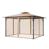 Gazebo Netting Replacement, Fit Most 10 x 12 x 7.3 FT Gazebo, Outdoor Garden Gazebo Net, 4-Panel V952-LTWZDL10FT12CIV6IV0