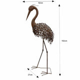Rust Crane Bird 'Looking Down' Statue 102cm V637-71660CRN