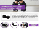 2-Piece Ankle & Wrist Weights 2kg Pair Adjustable Workout Bangles V63-952761