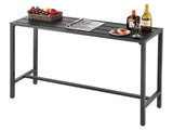 Outdoor Bar Table, 120 x 37.5 cm Patio Bar Table, Waterproof Top & Sturdy Metal Frame, Rectangle V952-ZFLTJBZFX4720NCC7001V0