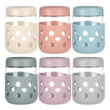 6 Set 16oz Glass Oatmeal Jars with Lids and Silicone Sleeves, Leak Proof Overnight Oat Jars, V1369-AZ3-W-08720