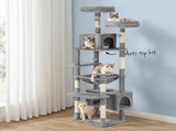 i.Pet Cat Tree 184cm Tower Scratching Post Trees Scratcher Condo House Light Grey PET-CAT-L184-LTGR