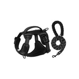 XL size Black No Pull Dog Harness and Leash Set - Reflective Oxford Fabric Puppy Vest with Control V888-ELOSUNG56319-5