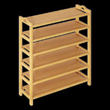 6 Layers Natural Wood Bamboo Shelf Entryway Storage Shoe Rack Home Furniture V63-840561
