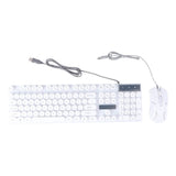 RGB Backlit Gaming Keyboard and Ergonomic Mouse Combo with Mechanical Feel, White Design for PC and V1369-AZ3-W-13408