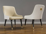 High-End Dining Chairs Set of 2 Faux Leather Upholstered Kitchen Chairs with Gold Lion Head V767-YZ-X111-MH