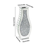 Silver Crushed Diamond Flower Vase Mirrored Glass Decorative Table Vase for Home Wedding V767-HP-ZZ2283