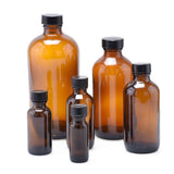 Set of 4 Round Glass Storage Bottles with Reusable Bakelite Caps, Glass Containers for Kitchen and V1370-AZ4-11618