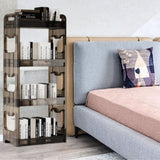 SOGA 38x24cm Black 3 Tier Bookshelf & Cosmetic Storage Organizer Trolley Rack BOOKSHEDARK4