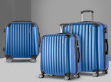 Wanderlite 3 Set Luggage 20-24-28 Inch with Zipper Lock Carry On Hard Shell Travel Suitcase Luggage LUG-ABS-ECO-3SET-BU