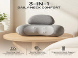 Neck Massager Pillow with Heat, Rechargeable Neck Massage Pillow, 2-Speed Vibration, Ergonomic V1107-CS-MEUDZ19