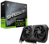 MSI nVidia GeForce RTX 5060 Ti 8G SHADOW 2X OC PLUS, Boost 2482 MHz, CUDA 8960 Units, 8GB GDDR7, V1202-V2-VCM-RTX5060TI8GSHAD2XOCPL