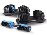 Powertrain 48kg Adjustable Dumbbell Set Home Gym Exercise Equipment Weights Blue DMB-BF1-024-BU-2