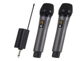 Hridz rechargeable UHF dual channel wireless microphone system for performances V571-HZ-UHFW2M