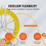 Fish Tape Fiberglass, 150 m, 7.9 mm, Duct Rodder Fishtape Wire Puller, Cable Running Rod with Steel V952-DZJYD516492FT7WCTV0