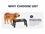 Black Adjustable Elevated Dog Bowl Stand with Stainless Steel Double Bowls, Foldable Raised Pet V888-ELOSUNG53426