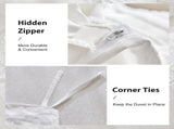 White Tufted Stripe Bedding Set - Single 2 Piece Quilt Cover and Pillowcase Set- V888-ELOSUNG54960-1