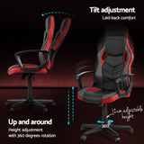 Artiss Gaming Office Chair Computer Chairs Red OCHAIR-H-GAME-RD