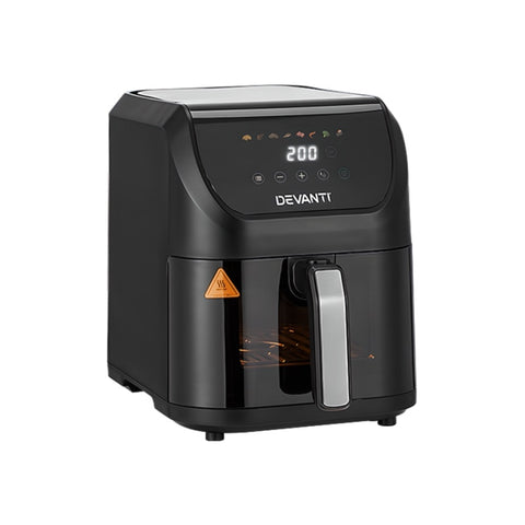 Devanti Air Fryer 5L W/ LCD Touch 1500W AF-K-G-V6L-BK