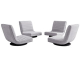 Artiss 4PCS Swivel Floor Chair 360 Adjustable Foldable Lounge Seat Floor Sofa Chair Grey FLOOR-SBL-03LIN-GYX4