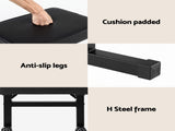Alpha Piano Bench Adjustable Seat Heavy Duty H-Shape Piano Stool Black PSTOL-E-HS43-BK