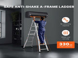 Telescoping Ladder A Frame, 13 FT Compact Aluminum Extension Ladder, Multi-Function Portable V952-DGNAZXYST40MJ7HIQV0