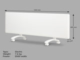 Nobo 2000W NTL4S20-FS40 Electric Panel Heater Thermostat & Castors