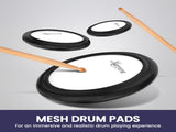 Karrera TDX-16 Electronic Drum Kit with LCD, Toms, Snares Quiet Mesh Pads & Pedals, Adjustable ELE-DRM-5PC