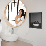 336 x 336 x 101mm Shower Niche Single Shelf Organizer No Tile Needed in Black V63-900671
