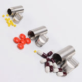 Pill Box Medicine Container with Key Buckle Stainless Steel Portable Waterproof S/M/L V1192-AZ-W-30965
