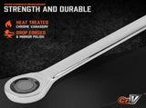 HORUSDY 9Pc Extra Long Ratchet Spanner Set Aviation Double End 8-19mm w/t Pouch V465-81056
