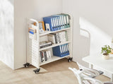 Rolling Library Book Cart, 150 kg Capacity, 77 x 38 x 122 cm Library Cart, Single Sided V-Shaped V952-VXTSGTCBS330I2HAK001V0