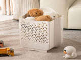 White-Foldable Plastic Laundry Baskets. Wall Hanging Storage Basket. Multi-function Storage V1192-AZ-W-10386