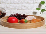 Round Bamboo Food Serving Tray Tea Cup Holder for Steak Bread Cake Pizza Tableware V1294-YM0901-3117200066911
