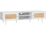 Rattan TV Stand for 65 inch TV, Boho TV Stand with Rattan Door, Entertainment Center with Build-in V952-TBDSJ55YCBSL3PJVTV3