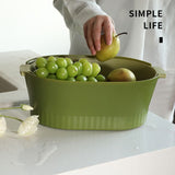 Drain Colander Double Layer Detachable Increased Deepened Capacity Plastic Colander Strainer Set for V1294-YM0716-3118220141512
