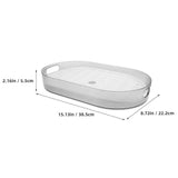 Household Transparent Oval Tea Tray with Draining Function Reusable Pet Material V1370-AZ4-09663